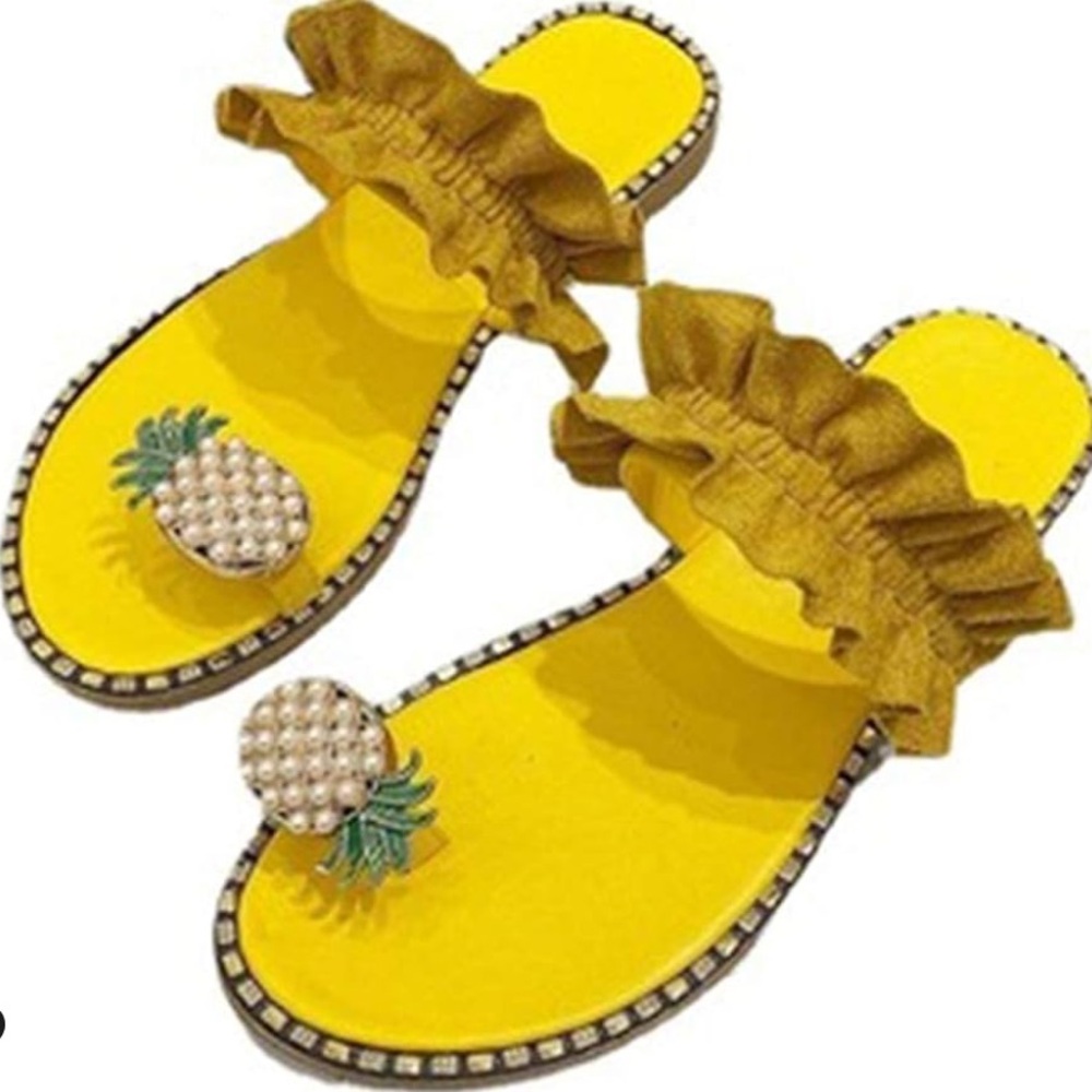 Yellow pineapple sandals - Picture 10 of 12